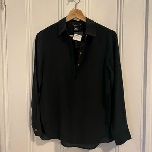NWT Club Monaco | 100% Silk Evergreen Blouse